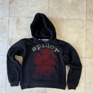 Spyder Black Hoodie with Red Web rhinestone hoodie